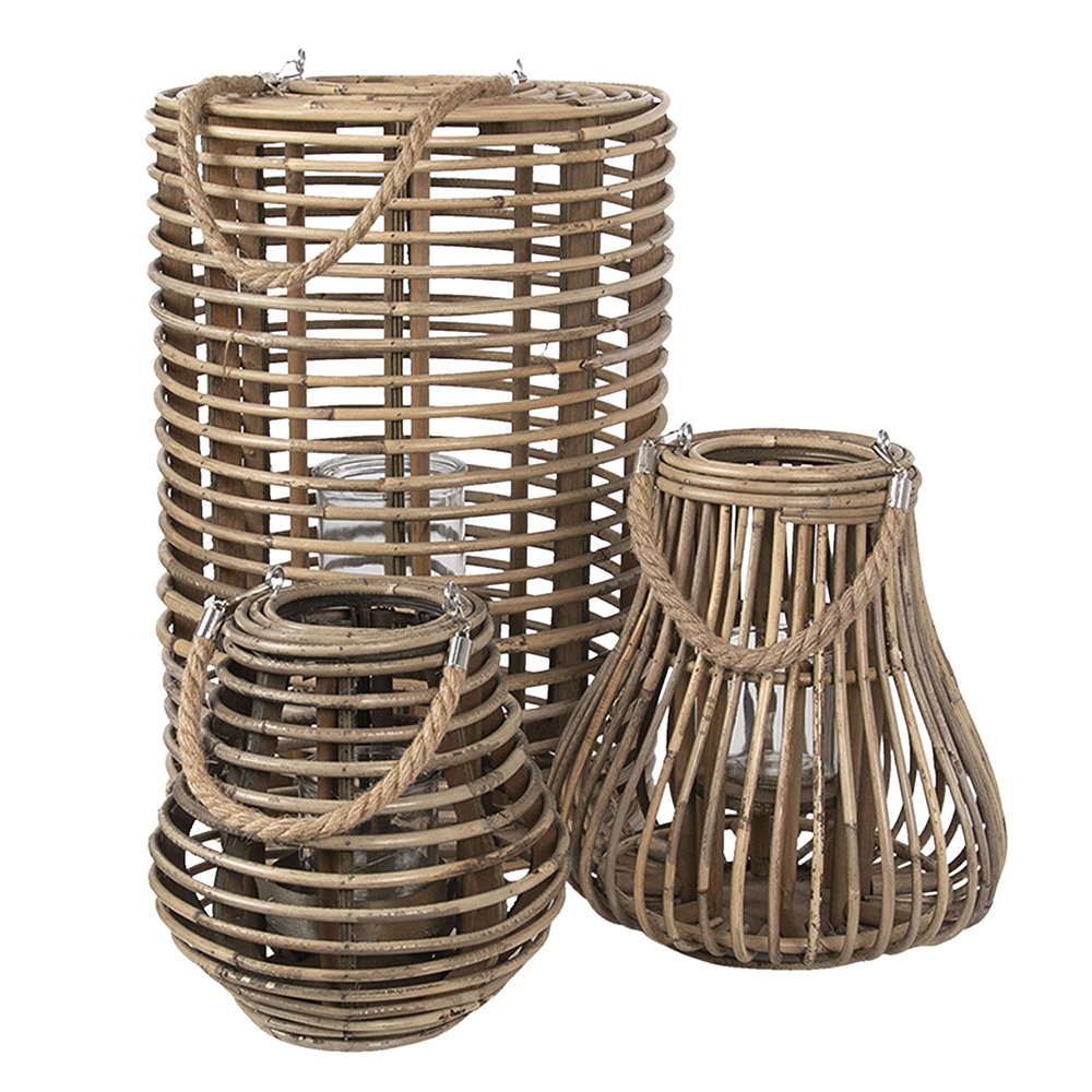 Windlicht Ø 23 cm rotan bruin