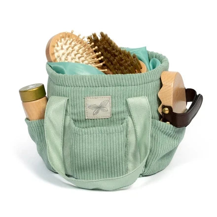 Verzorgingstas stokpaard groen corduroy