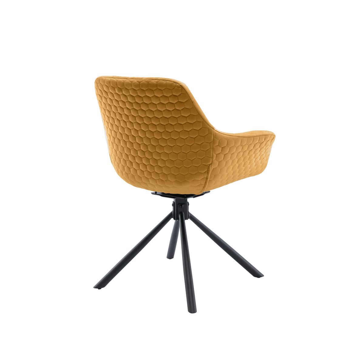 Fauteuil mosterdgeel fluweel honingraatstiksel 64x82x63 cm