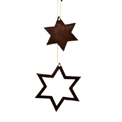 Patina ster set metaal roestkleurig