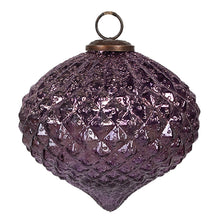 Kerstbal Ø 15x12 cm paars glas
