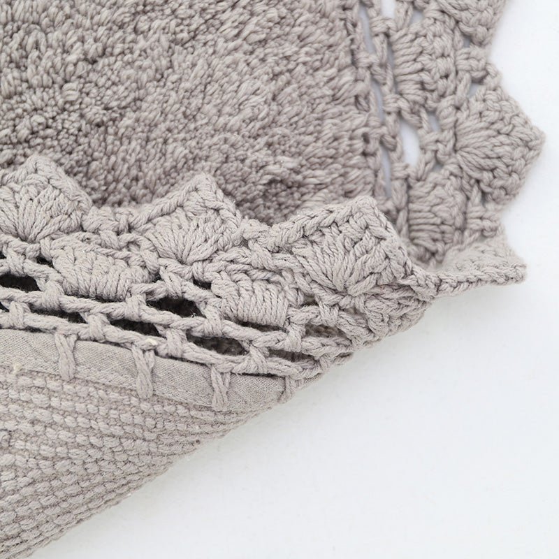 Vloerkleed rond 110 cm grijs katoen