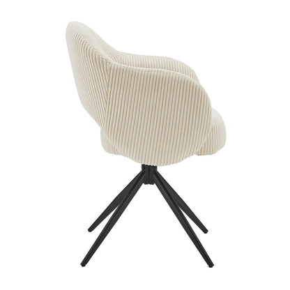 Fauteuil draaistoel cordoptiek beige