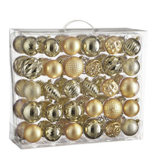 Kerstballen set 60 stuks 7 cm champagne onbreekbaar