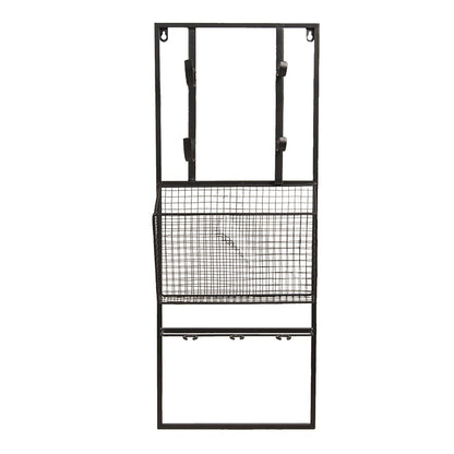 Wine Rack 32x12x82 cm Black Metal Wall Rack