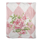 Plaid 130x170 cm roze wit polyester