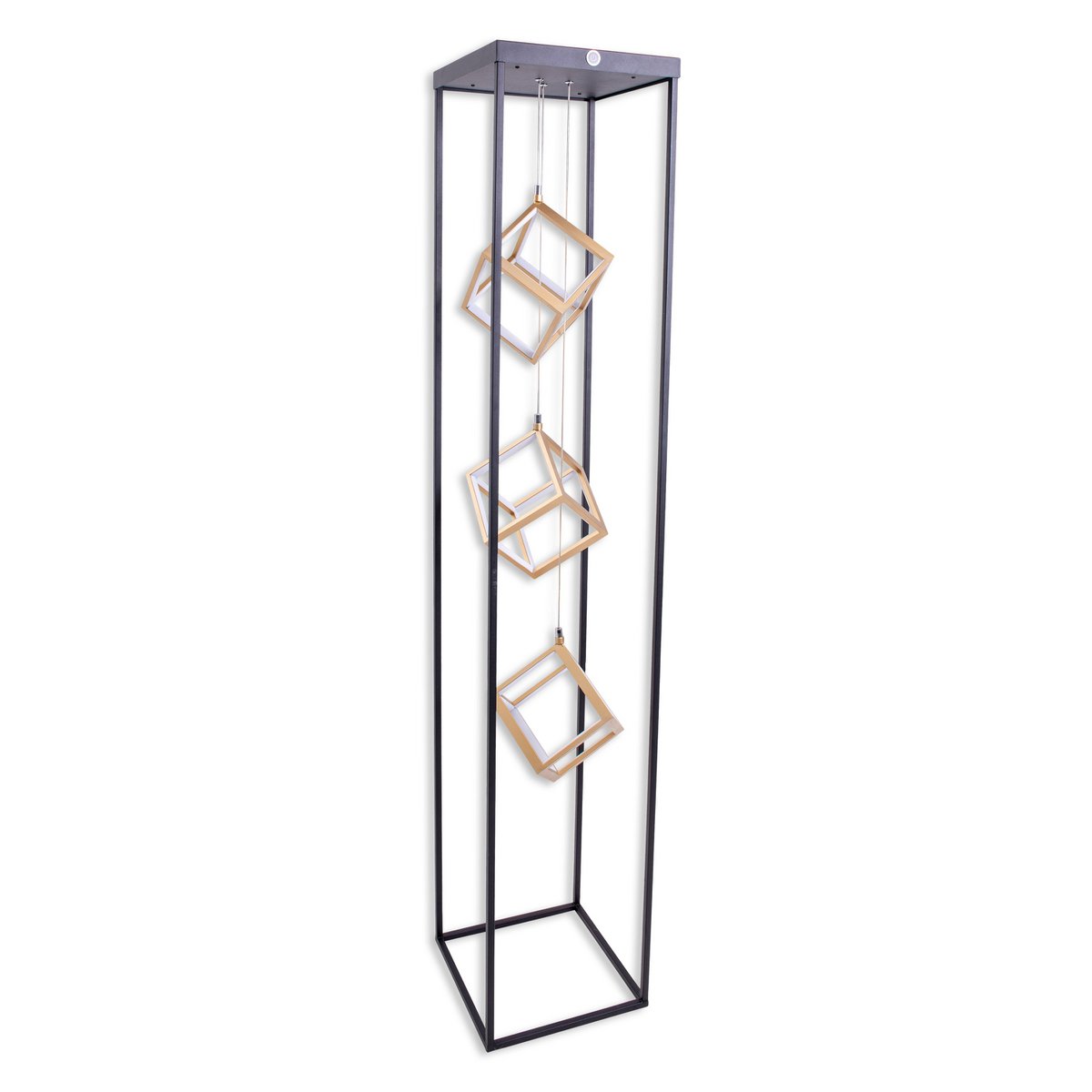 LED Floor Lamp Tripoli 140 cm with Gold-Colored Light Blocks