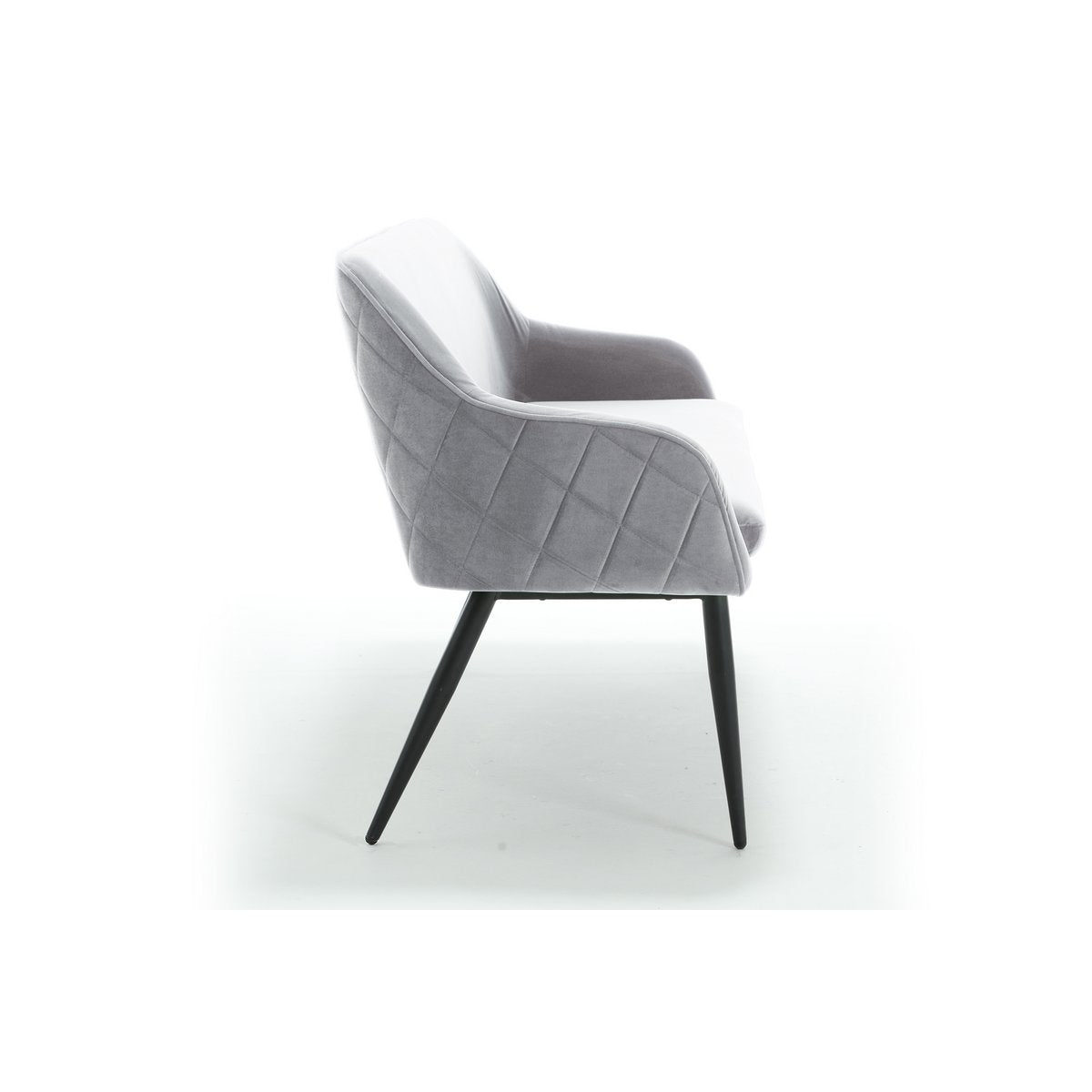 Bank 160 cm fluweel grijs
