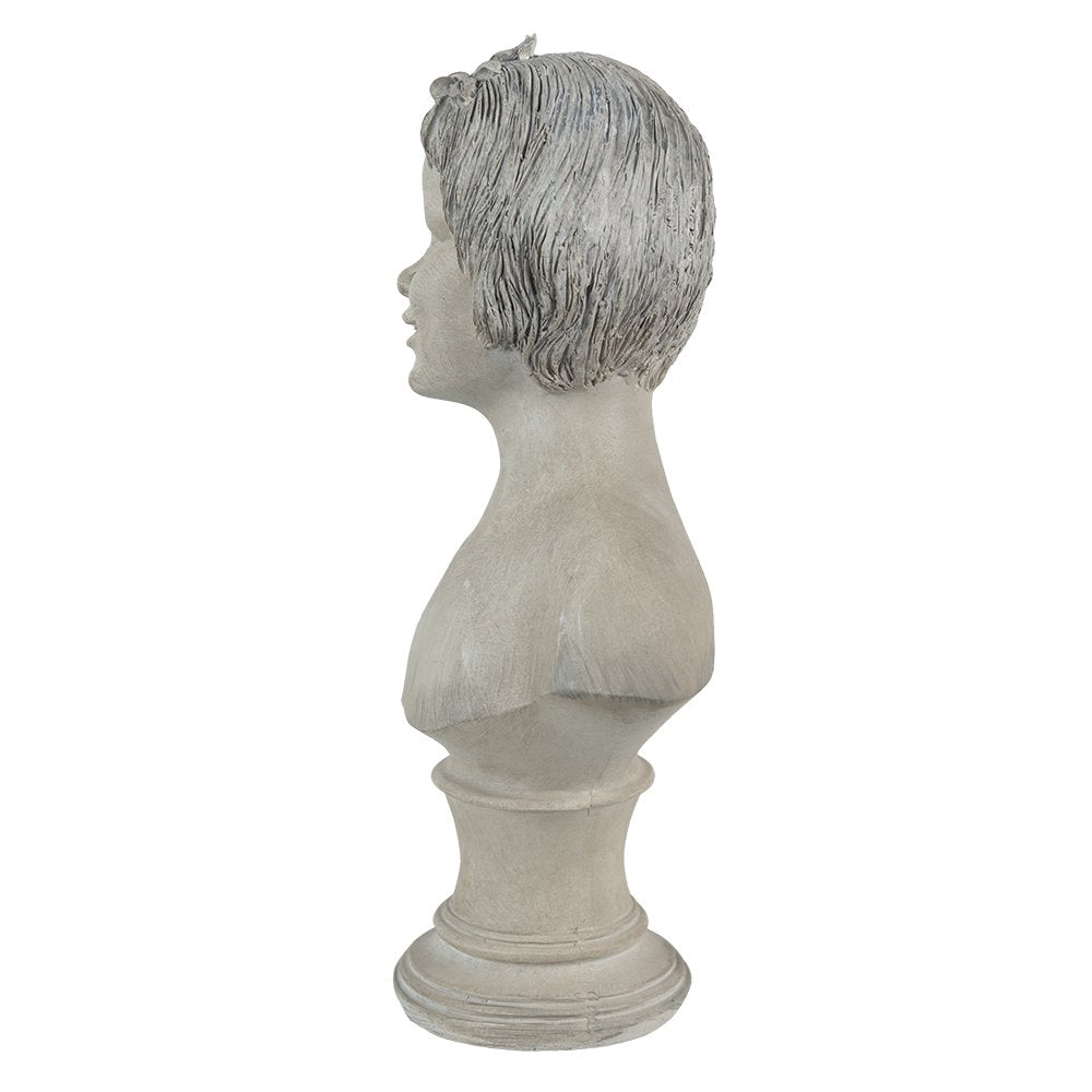 Beeld meisje 14x9x27 cm beige polyresin