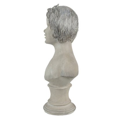 Beeld meisje 14x9x27 cm beige polyresin