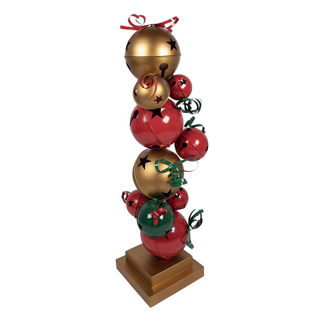 Christmas Decoration Figure 35x35x120 cm Red Green Metal