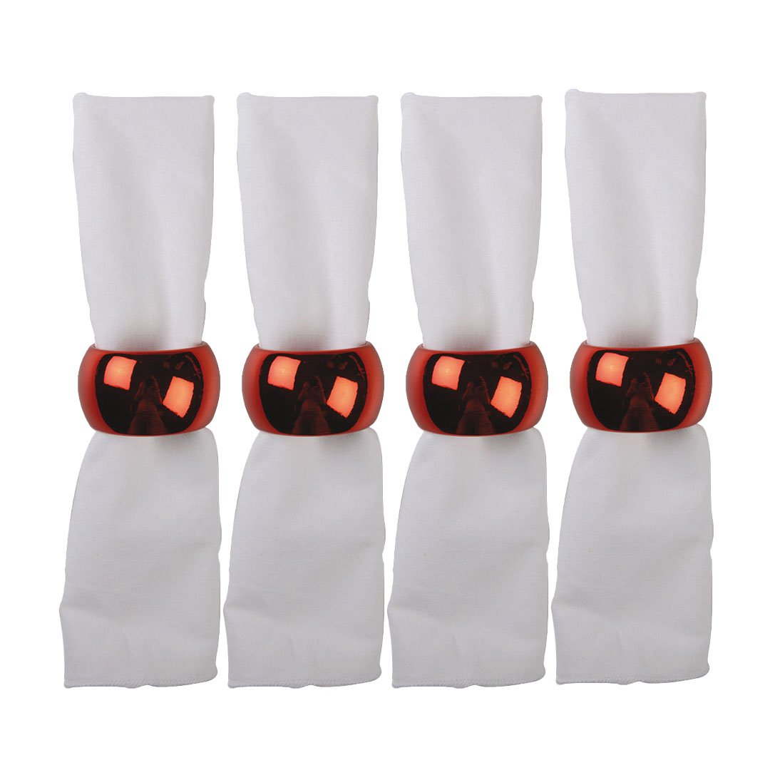 Servetringen kunststof rood 5x5x2,8 cm set van 4