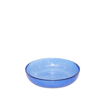 Kom blauw glas 15x15x3 cm