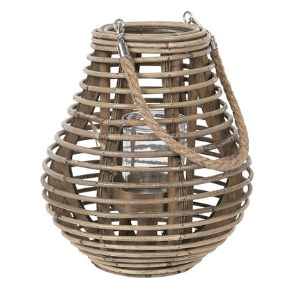 Windlicht Ø 26x28 cm bruin rotan