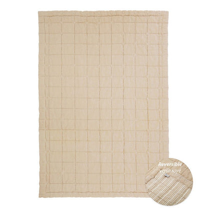 Babydeken 100x140 cm katoen omkeerbaar beige