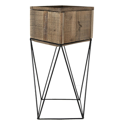 Planthouder 28x28x50 cm Bruin Hout Bloempot
