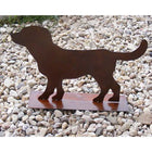 Metalen hond decoratie Lumpi 50x32 cm roestbruin