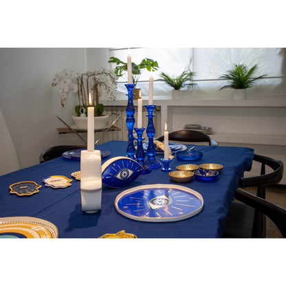 H5.5 cm Blue Candlestick - lot of 2