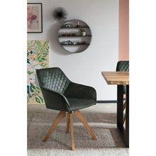 Fauteuil donkergroen fluweel draaibaar 59x61x85 cm