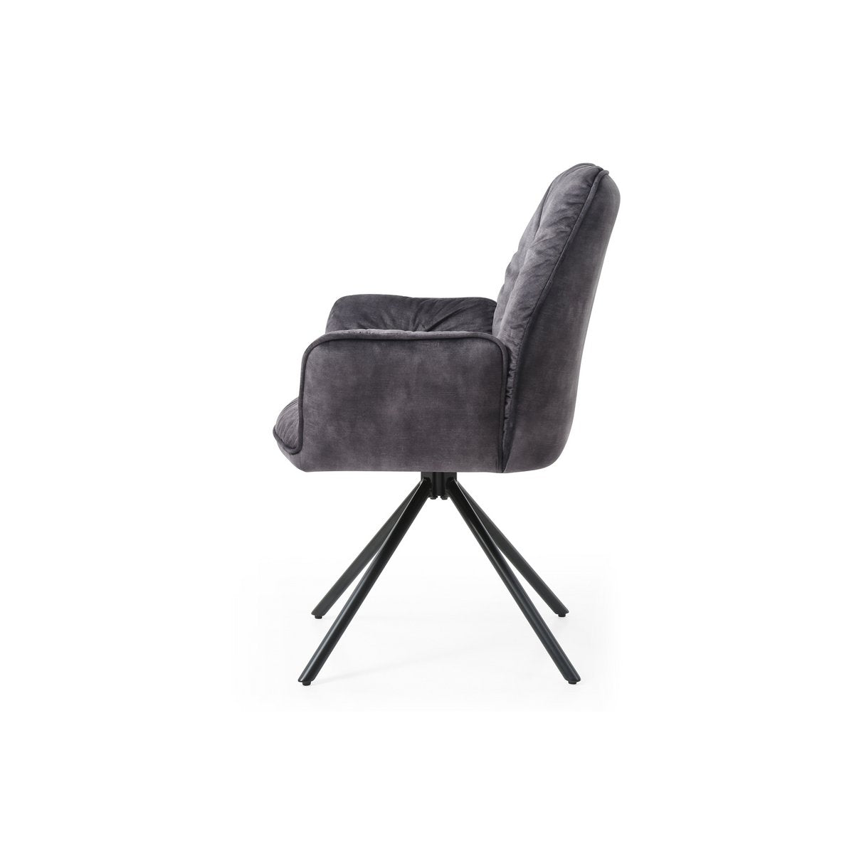 Fauteuil draaibaar zwart fluweel metaal