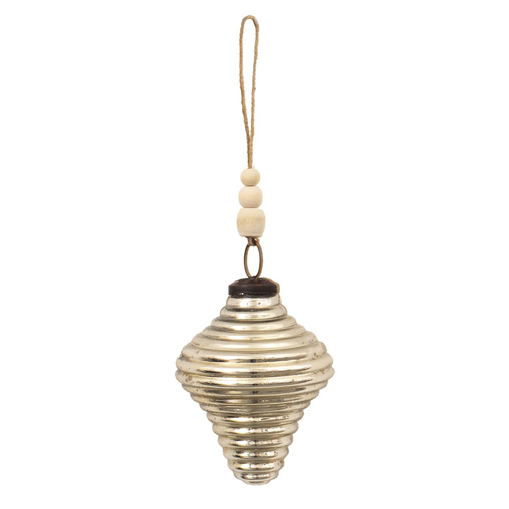 Christmas Bauble Ø 6 cm Silver Coloured Glass Christmas Decoration
