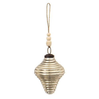 Christmas Bauble Ø 6 cm Silver Coloured Glass Christmas Decoration