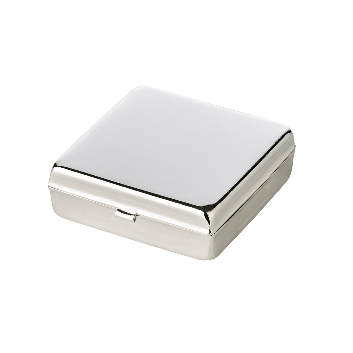 Pillendoosje Lydia 5x5 cm verzilverd met spiegel