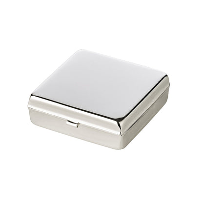 Pillendoosje Lydia 5x5 cm verzilverd met spiegel
