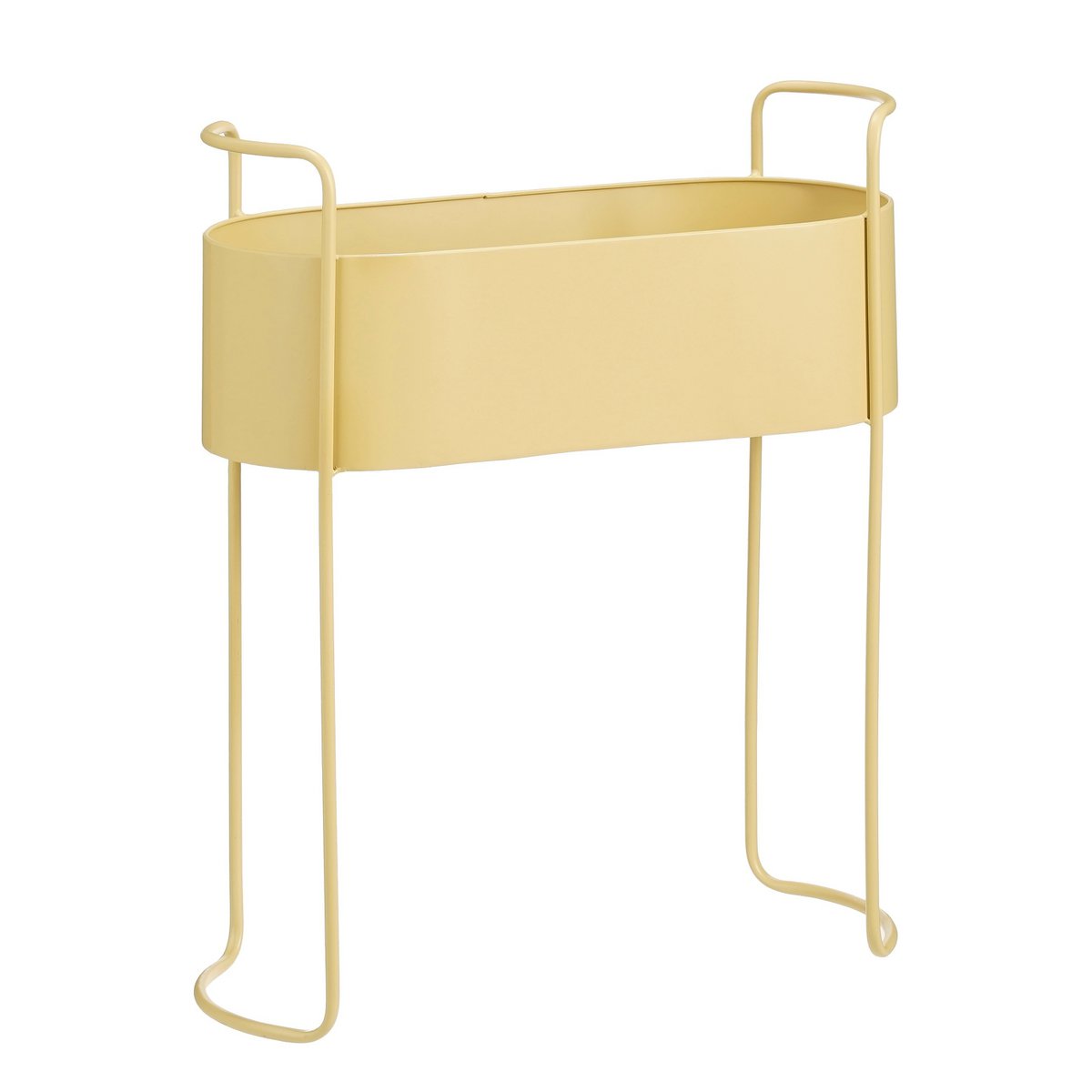 Bloempot op standaard 55x24x65 cm ijzer beige