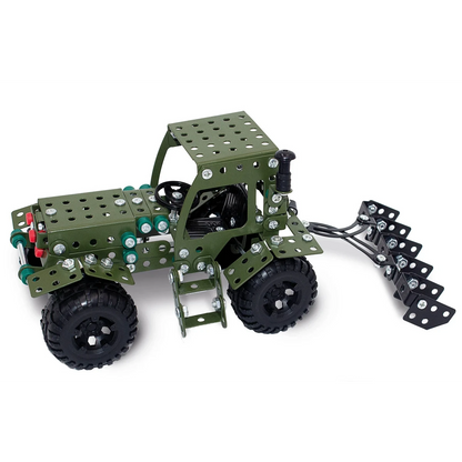 Metalen bouwpakket tractor 29x12,8x12 cm groen
