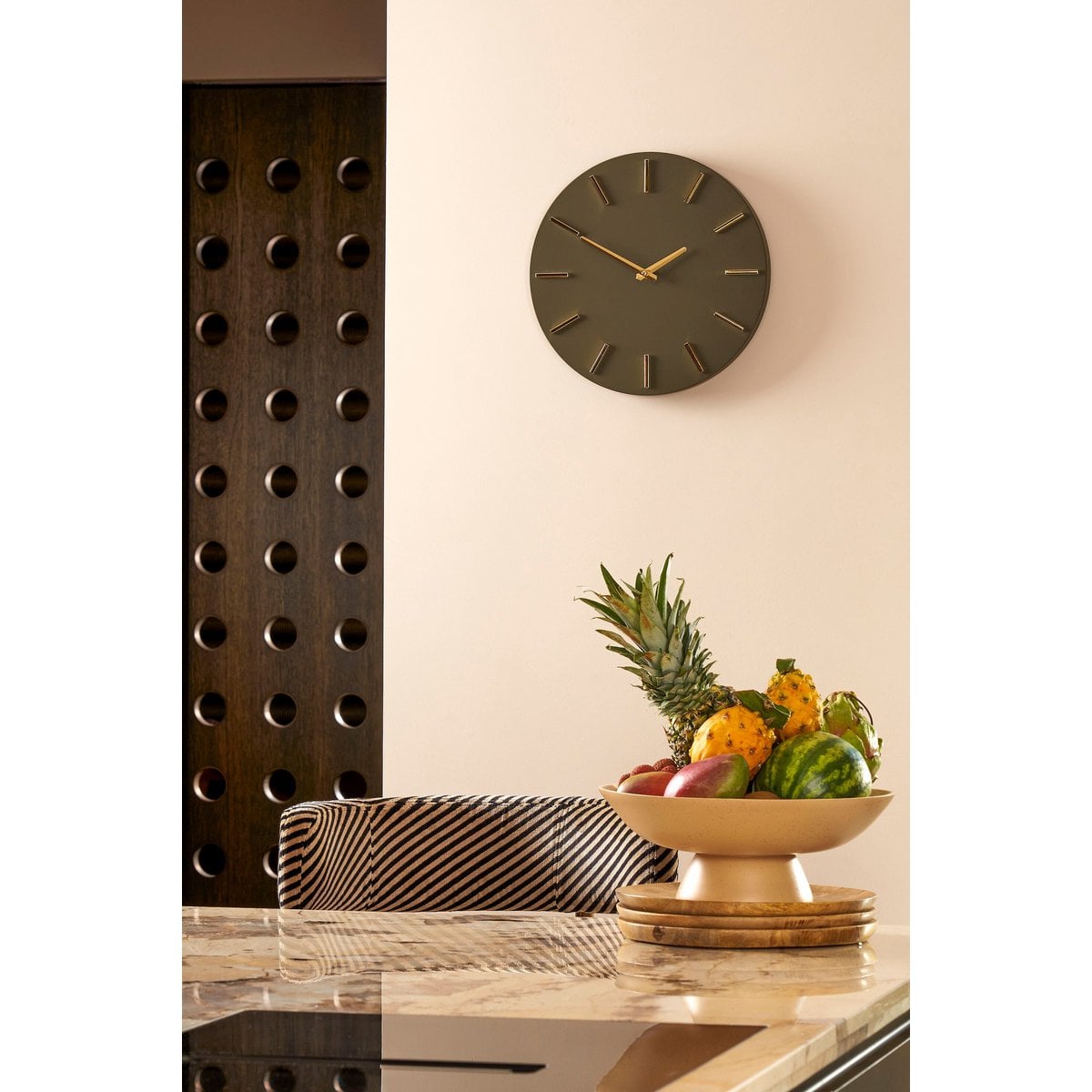 Wall Clock Brixen Dark Brown