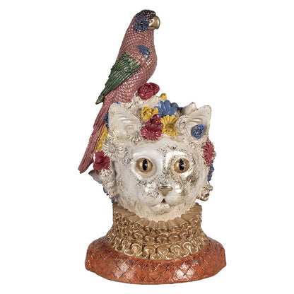 Decoration Figurine Cat 24x21x40 cm White Plastic