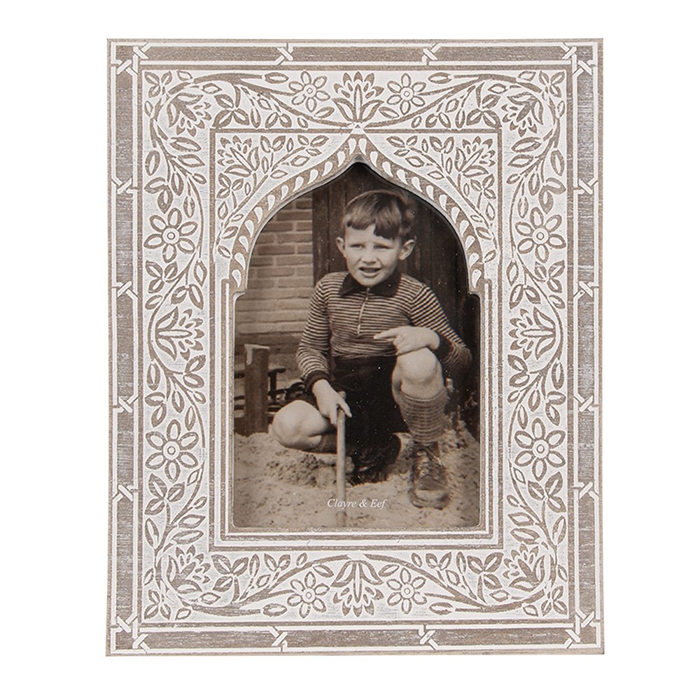 Fotolijst 10x15 cm hout bruin wit