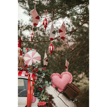 "Rood geruit snoepje" patchwork kerstkussen, cadeau-idee voor de feestdagen