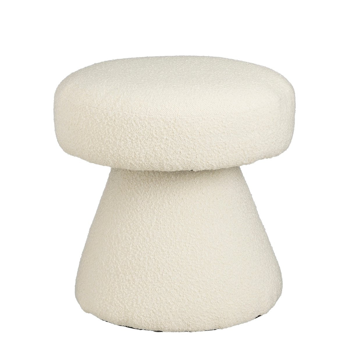 Poef H46 x Ø49 cm off white teddy stof