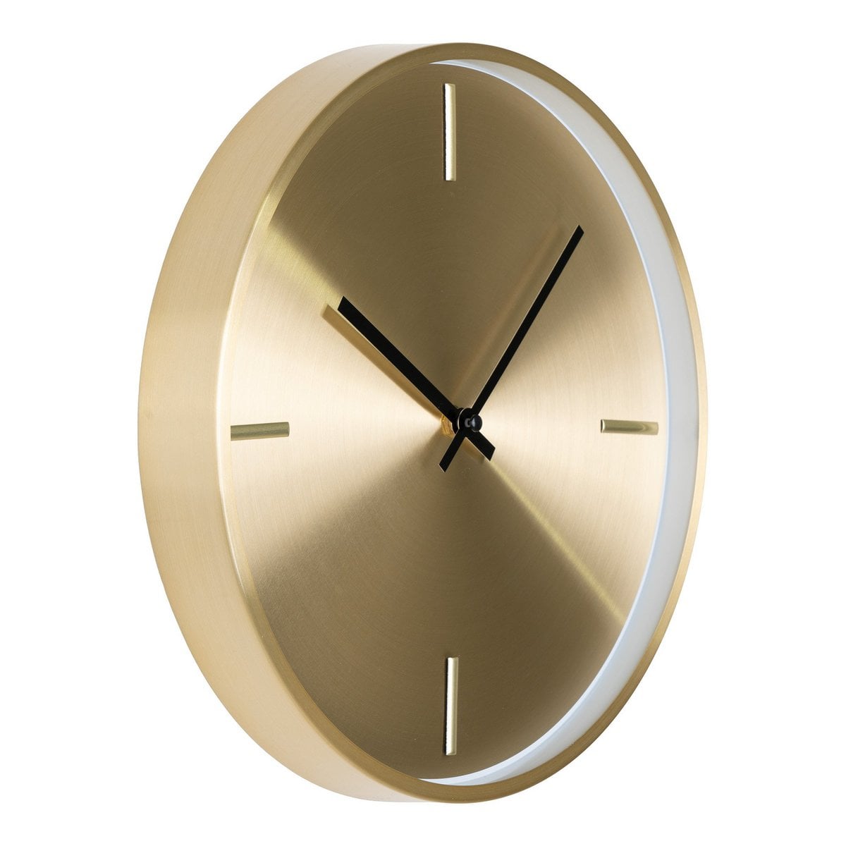 Wandklok 30 cm aluminium goud stil uurwerk