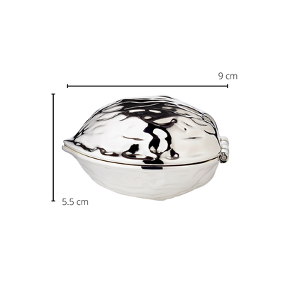 Notenkraker 9 cm verzilverd roestvrij staal