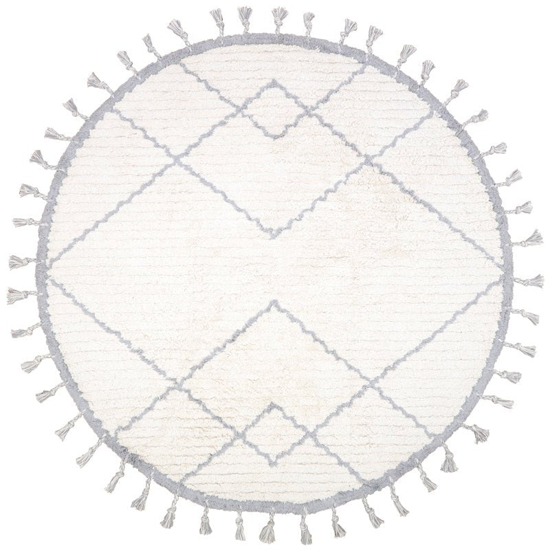Rond kindertapijt 120 cm katoen grijs