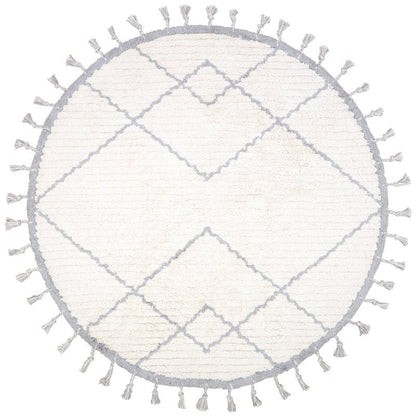 Rond kindertapijt 120 cm katoen grijs