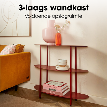 Rek ijzer 90x28x81 cm rood