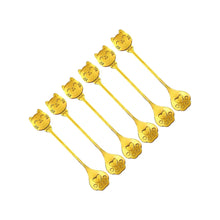 Kattenlepels set van 6 goud roestvrij staal