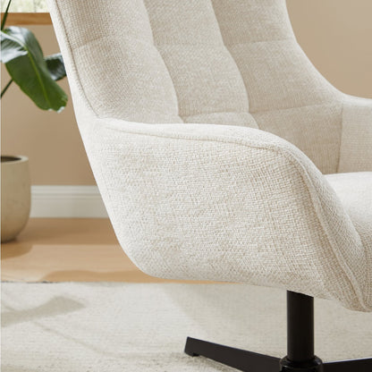 Fauteuil chenille stof draaibaar beige 81x85x103 cm
