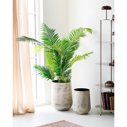 Hou Decoratieve pot, metaal, antiek beige, set van 2