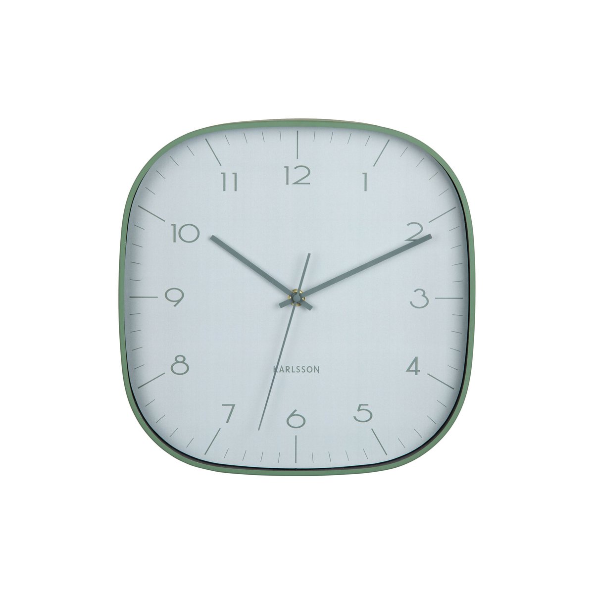 Wandklok 29 cm aluminium groen