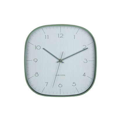 Wandklok 29 cm aluminium groen