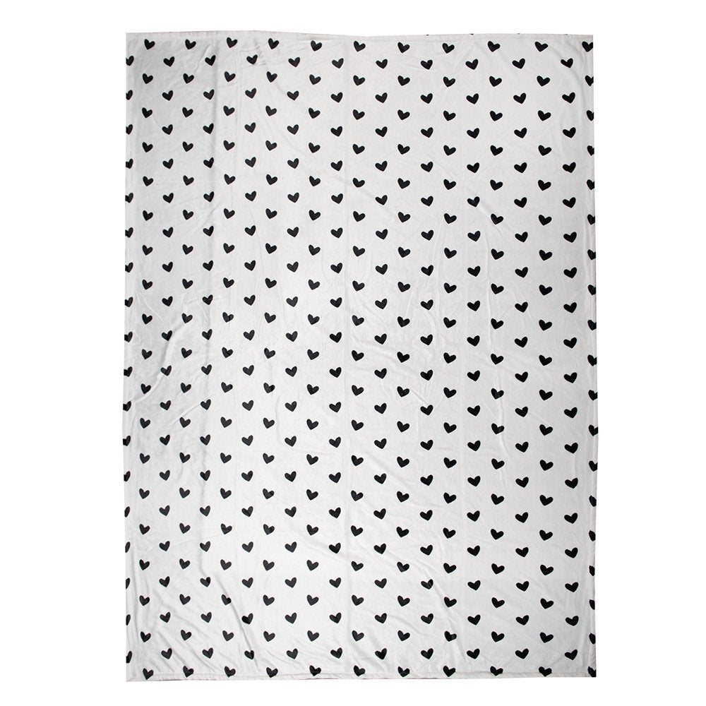 Plaid 130x170 cm wit zwart polyester