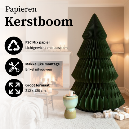 Decoratieve kerstboom papier 120x212 cm groen
