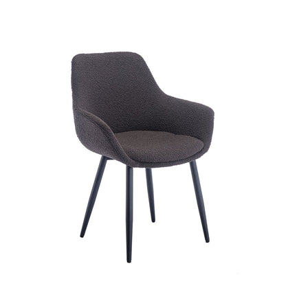 Fauteuil antraciet bouclé set van 2