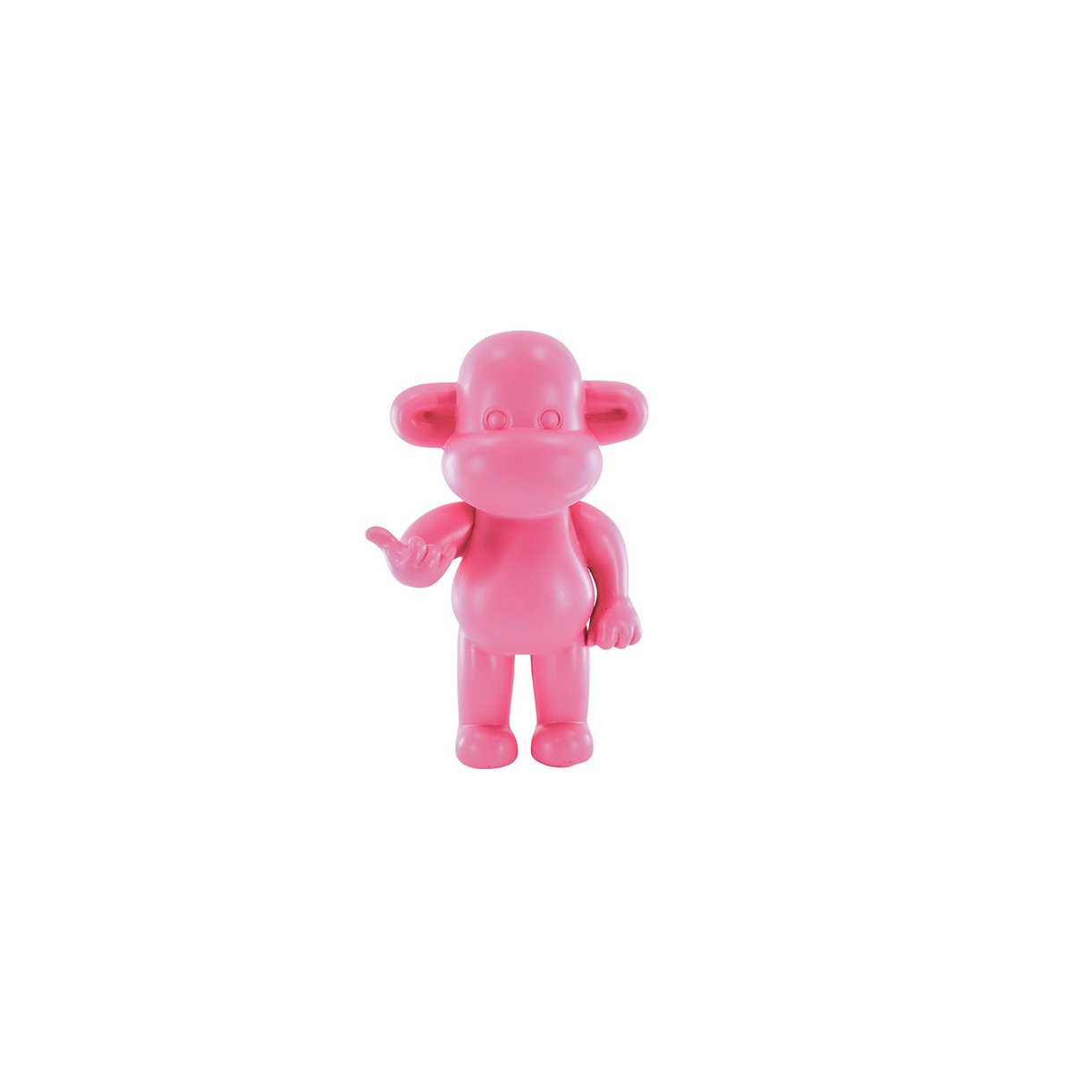 Ornament aap beeldje roze 20.5x13.5x35 cm polyresin