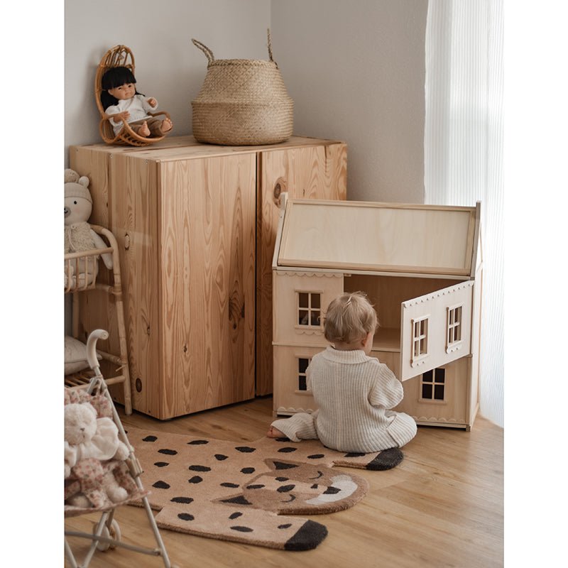 Vloerkleed kind luipaard 90x125 cm wol